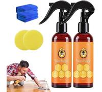 Spray de cera de abeja natural 100 % pura, pulidor y limpiador de cera de abeja micromolecularizada natural, se utiliza para cuidar madera, cuero y muebles, polvo de grasa, polvo y suciedad (2)