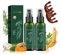 Spray de crecimiento del cabello, hierbas naturales de cabello ginseng tónico, más fuerte y pelos en espesamiento, pelos nutritivos naturales en aerosol del cuero cabelludo (2Pcs)