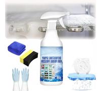 Spray de descongelación para frigorífico congelador, potente spray de descongelación para refrigerador, eliminación rápida de descongelación y brillo sin rayas, spray descongelador para parabrisas de