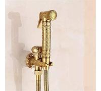 Spray de ducha de mano de latón con patrón floral antiguo para uso higiénico en baño e inodoro