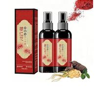 Spray de esencia de azafrán, spray de esencia de azafrán y Polygonum Multiflorum, anticaída, fortalece la raíz del cabello, sin encrespamiento, previene las canas (2pcs)