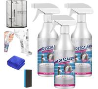 Spray de espuma descalcificador de baño, descalcificador de baño, spray removedor de cal, limpiador de espuma multiusos para inodoro/vidrio/lavabo/bañera (3)