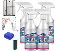 Spray de espuma descalcificador de baño, descalcificador de baño, spray removedor de cal, limpiador de espuma multiusos para inodoro/vidrio/lavabo/bañera (4)