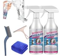 Spray de espuma descalcificadora de baño, 60 ml/59.7 ml, limpiador de inodoro, limpiador de cal, limpiador de espuma de baño para inodoro, vidrio, lavabo, bañera, grifo (2 unidades)