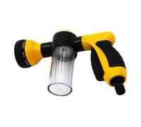 Spray de espuma para lavado de coche, kit de boquilla de detalle de manguera de jardín con guante de microfibra y lanzador multimodo para limpieza de vehículos en casa (amarillo)