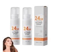 Spray de fijación hidratante para maquillaje, 2 x 100 ml, aplicación ligera y fina, 24 horas, aceite controlado, hidrata para una superficie de maquillaje suave y cómoda