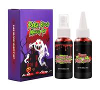 Spray de maquillaje de sangre falsa de Halloween, sangre falsa de Halloween,2X Sangre líquida de Halloween | Sangre lavable realista, pintura facial aterradora para disfraces, cosplay, escenario, pelí