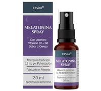 Spray de Melatonina con Valeriana y Vitaminas B1+B6, 182 noches, 0,5 mg por pulverización, 30 ml, efecto rápido, sin alcohol, alta dosis