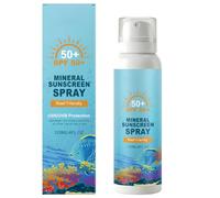 Spray de protección solar mineral SPF 50 - Seguro para los arrecifes, resistente al agua (80 min), para niños y familia, en bruma - Transparente, a base de zinc, para rostro y cuerpo (1Piezas)