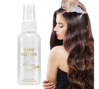 Spray De Purpurina Corporal - 80 Ml, Spray De Color Temporal Para Cabello De Secado Rápido | Brillo De Alto Brillo Para Un Resplandor Deslumbrante, Iluminador En Polvo Suelto, Cuerpo Y Ropa