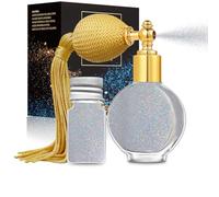 Spray de purpurina para rostro, cuerpo y cabello | Brillante Cosmetic Shimmer Highlighter | Perfecto para Navidad, Raves & Parties 01-LaserSilver