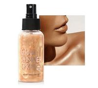 Spray de purpurina, resistente al agua, brillo brillante, spray para el rostro y el cuerpo, niebla ultrafina, cobertura uniforme, brillo corporal rápido, accesorios para festivales (03 dorados, 76 ml)