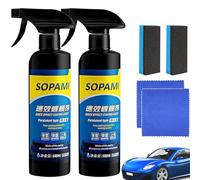 Spray de Recubrimiento para Autos,Agente de Recubrimiento de Efecto Rápido,Spray de Cera Pulidora para Rayaduras de Autos,Limpiador de Vidrios con Emulsión de Película de Aceite Sopami (2Unidades)