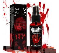 Spray de sangre falsa 60 ml, maquillaje de Halloween para cara y cuerpo, sangre artificial para maquillaje de vampiro y zombi, lavable de la piel, sangre teatral para Cosplay, Carnaval y cine