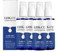 Spray de suero de péptido de cobre Ghk-Cu,suero de crecimiento capilar con péptido de cobre Ghk-Cu para mujeres y hombres,repara cabellos secos y dañados,fortalece y engrosa el cabello,60 ml. (4pcs)
