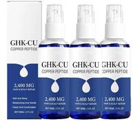 Spray de suero de péptido de cobre Ghk-Cu,suero de crecimiento capilar con péptido de cobre Ghk-Cu para mujeres y hombres,repara cabellos secos y dañados,fortalece y engrosa el cabello,60 ml. (3pcs)