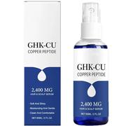 Spray de suero de péptido de cobre Ghk-Cu,suero de crecimiento capilar con péptido de cobre Ghk-Cu para mujeres y hombres,repara cabellos secos y dañados,fortalece y engrosa el cabello,60 ml. (1pcs)