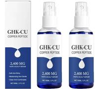Spray de suero de péptido de cobre Ghk-Cu,suero de crecimiento capilar con péptido de cobre Ghk-Cu para mujeres y hombres,repara cabellos secos y dañados,fortalece y engrosa el cabello,60 ml. (2pcs)