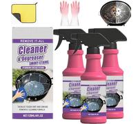 Spray Desengrasante de Alta Potencia y Acción Rápida para Parrillas, 120 ml / 4 fl. oz Limpiador para Barbacoas, Parrillas de Exterior y Ahumadores, Elimina Restos de Comida Quemada y Grasa (3PCS)