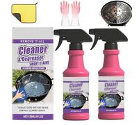 Spray Desengrasante de Alta Potencia y Acción Rápida para Parrillas, 120 ml / 4 fl. oz Limpiador para Barbacoas, Parrillas de Exterior y Ahumadores, Elimina Restos de Comida Quemada y Grasa (2PCS)