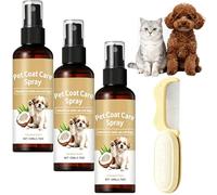Spray desenredante sin Esfuerzo para Pelo de Mascotas, Spray para el Cuidado del Pelo de Mascotas, removedor de enredos, Pelaje Brillante, acondicionador sin Enjuague para Perros y Gatos (3 Set)