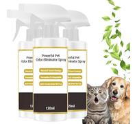 Spray Eliminador de Olores Potente para Mascotas de 120 ml, Ambientador Seguro para Mascotas, Quitamanchas y Olores para Mascotas, Fragancia Duradera, Elimina el Mal Olor (3 Unidades)