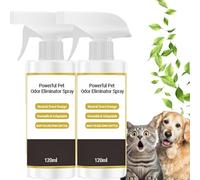 Spray Eliminador de Olores Potente para Mascotas de 120 ml, Ambientador Seguro para Mascotas, Quitamanchas y Olores para Mascotas, Fragancia Duradera, Elimina el Mal Olor (2 Unidades)