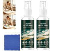 Spray fijador para arte, pintura al óleo para dibujos, barniz transparente para dibujos, fijadores de carbón para artistas, espray profesional para artistas (2 unidades)