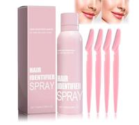 Spray identificador de cabello, removedor de vello facial 2025 para afeitarse la cara, juego de afeitadoras de agarre cómodo y spray de vello facial (rosa flor de cerezo)