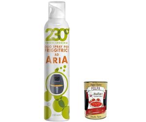Spray Leggero Olio per air fryer, 3 unidades, aceite para freír, con aceite de girasol, aceite de aguacate y aceite de arroz, 200 ml, aceite alto + polpa italiana gourmet 400 g