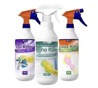 Spray Limpia Moho para paredes, juntas, azulejos, baldosas, baño, suelo, ducha y resto de superficies con humedad/fórmula anti moho quita mancha de humedades limpiador de juntas (Pack Killer)