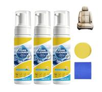 Spray Limpiador de Espuma Multifuncional, Limpiador para Interiores de Automóviles, Limpiador de Espuma sin Enjuague con Esponja y Toalla,para Interiores de Autos, Cocinas, Sofás y Tapicerías (2)