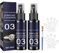 Spray limpiador de joyas Instant Shine, spray de limpieza rápida de joyas, solución limpiadora de joyas Watch Diamond Silver Gold, restaura el brillo y el brillo de las joyas (2 unidades)