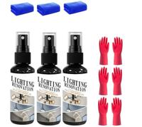 Spray limpiador de lámparas de araña sin enjuague, limpiador de lámparas de araña en aerosol seco por goteo, kit de herramientas para el cuidado de lámparas de araña sin limpiar (3pcs)