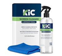 Spray limpiador de pantalla (16 onzas) con CrystalVu™, incluye paño de microfibra de alta calidad, seguro para pantallas táctiles, teléfonos, monitores, pantallas de coche, lentes, otros dispositivos