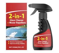 Spray limpiador de ventanas - Limpiador de vidrio 2 en 1 de 6.61 pulgadas, fórmula antivaho, botella negra, spray para espejo de parabrisas a prueba de lluvia para automóviles, camiones, casas rodante