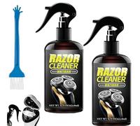 Spray limpiador eficiente para afeitadoras eléctricas, solución universal para afeitadoras, limpiador de cuchillas con cepillo, elimina el vello cortado, lubrica y previene la oxidación (2 Piezas)