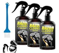 Spray limpiador eficiente para afeitadoras eléctricas, solución universal para afeitadoras, limpiador de cuchillas con cepillo, elimina el vello cortado, lubrica y previene la oxidación (3 Piezas)