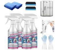 Spray Limpiador Espumoso Descalcificante para Baño, Limpiador Potente contra Manchas Rebeldes, Limpiador Multiuso para Baños Jue Fish para Bañera, Inodoro, Baño, Lavabo de Ducha (1, 4PCS)