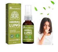Spray limpiador herbal pulmonar de 30 ml, spray limpiador de pulmón a base de hierbas para desintoxicar el aliento, niebla de limpieza pulmonar a base de hierbas, potente apoyo pulmonar