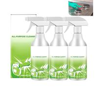 Spray limpiador multiuso, elimina las manchas difíciles de fregaderos de azulejos y cocinas, limpiador descalcificador de baño, potente spray limpiador multisuperficie, sin enjuague (3pcs)