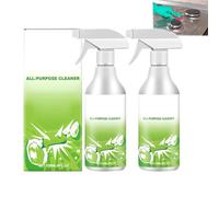 Spray limpiador multiuso, elimina las manchas difíciles de fregaderos de azulejos y cocinas, limpiador descalcificador de baño, potente spray limpiador multisuperficie, sin enjuague (2pcs)