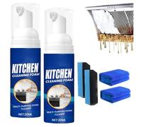 Spray limpiador multiusos japonés, espuma limpiadora de cocina integral, quitamanchas de aceite multifuncional, grasa limpia, limpiador de espuma de cocina (2pcs)