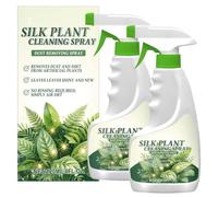 Spray limpiador para plantas artificiales de seda; bruma eliminadora de polvo sin aclarado para follaje y flores artificiales; restaura el brillo natural de las plantas decorativas (2Piezas)
