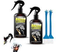 Spray limpiador universal eficiente de maquinilla de afeitar eléctrica, solución de limpieza de afeitadora eléctrica de 9.2 onzas, limpiador de cuchillas con cepillo, para limpiar, lubricar y prevenir
