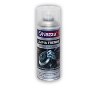 Spray Limpiafrenos Nazza - Limpiador de Frenos para el Mantenimiento y la Limpieza de Discos de freno, Embragues y Piezas Metálicas, Sin Siliconas - 400ml