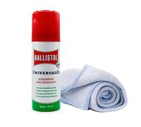 Spray lubricante para barras de futbolín, incluye paño de microfibra, aceite universal Ballistol, para todas las mesas de futbolín, barra de juego, lubricante y para limpieza de campo de juego, spray