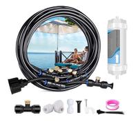 Spray Mist Cooling Irrigation System,DIY Water Mist Cooling System 8M/23M Misting Line with 8/23 Nozzles,Detachable Outdoor Misting Cool for Outside Patio Garden Greenhouse Umbrella (23M)