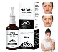 Spray nasal de yodo de 60 ml, limpieza suave, elimina la nariz y la hidratación nasal, alivia la congestión nasal, los contaminantes