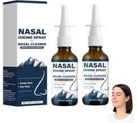 Spray nasal de yodo, limpia las fosas nasales, refresca tus conductos nasales, para mujeres y hombres,2pcs
